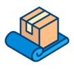 An icon of a moving box being transported safely.
