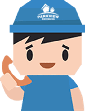 A mover holding a phone and participating in residential moving.