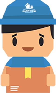 A mover holding a box during a senior move.