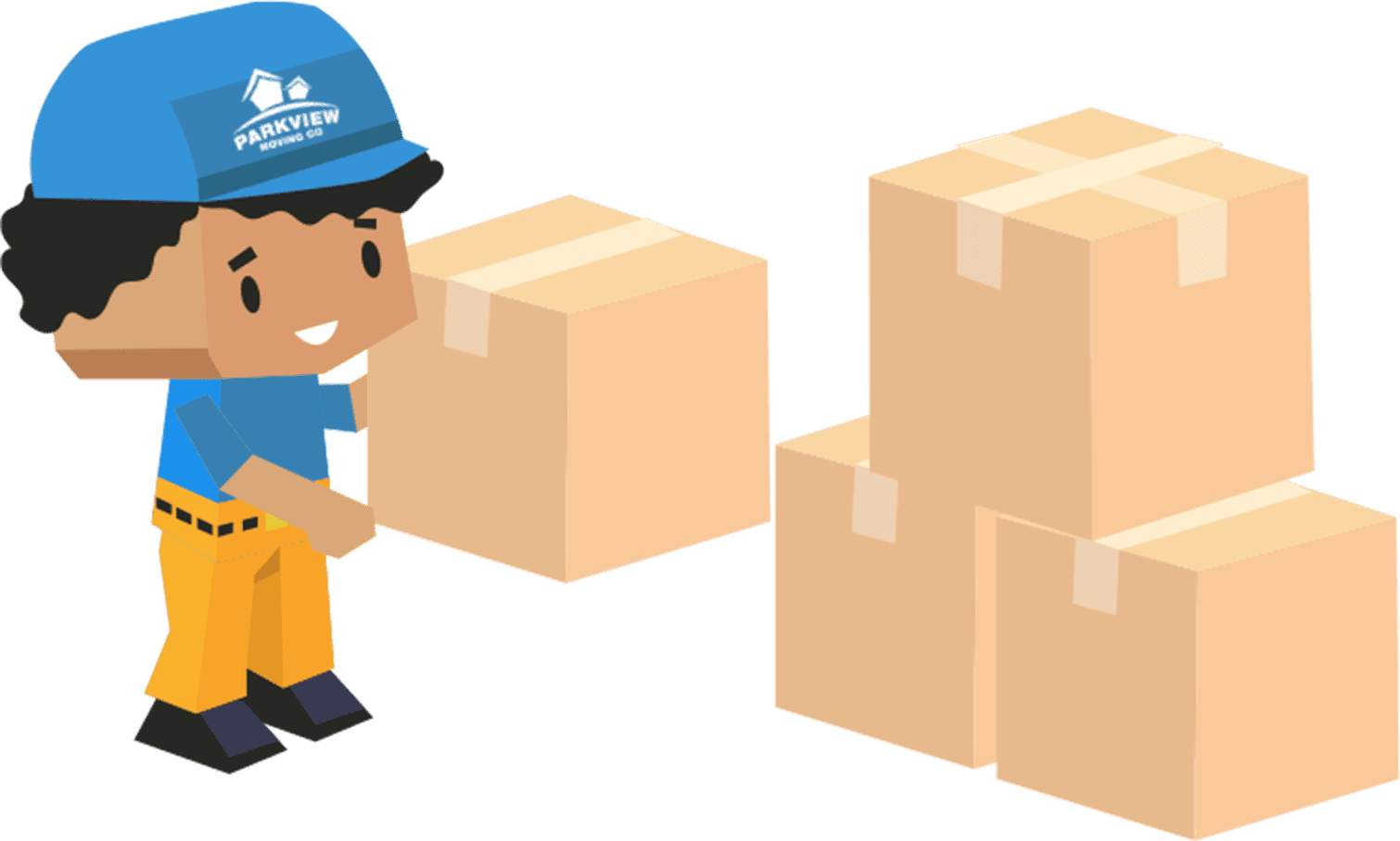 A mover packing boxes.