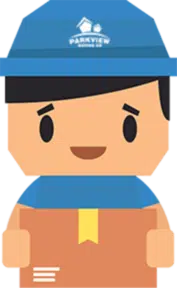 A mover carrying a box during residential moving