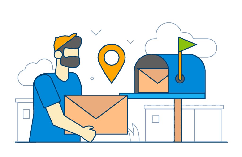 New Beginnings: Homeowner Receives Mail at New Address A homeowner getting mail from their new mailbox.