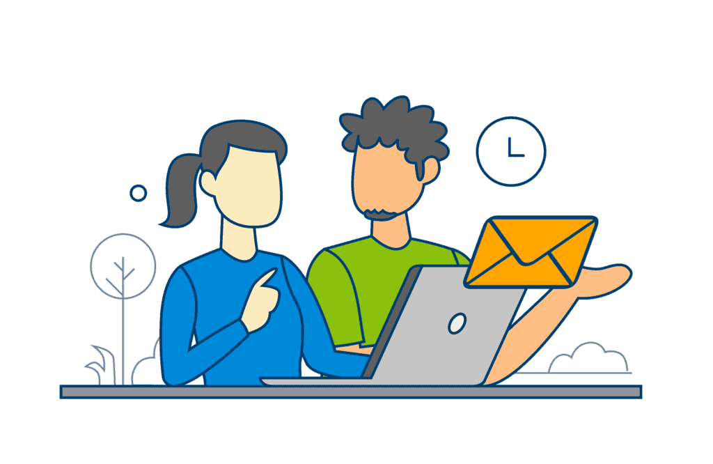 Address Update: Couple Begins Process Online A couple initiated their address change process on a laptop.