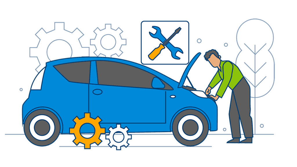 A man is giving his car a check up before moving day.