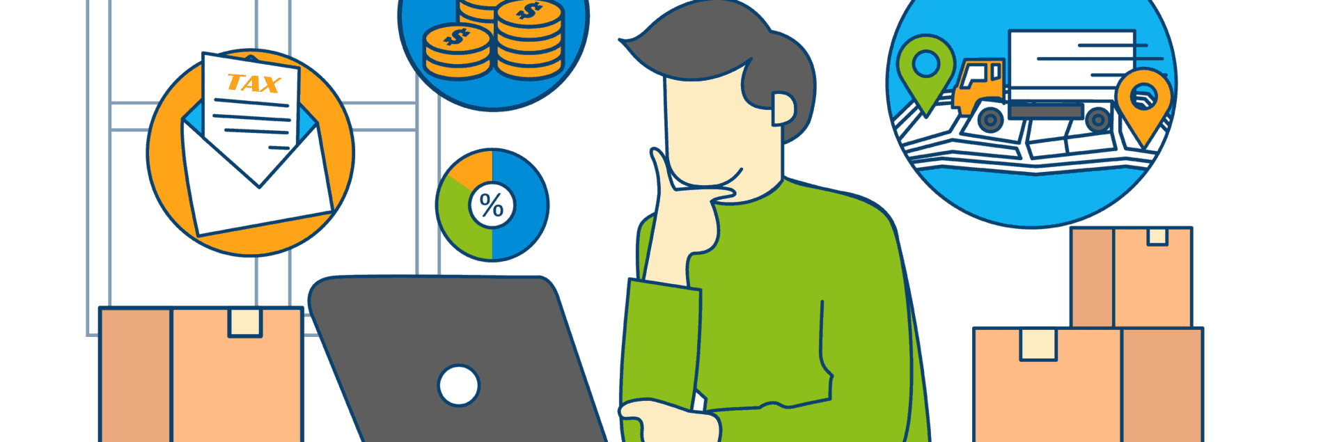 A man is searching online on what moving expenses are tax deductible in Canada.