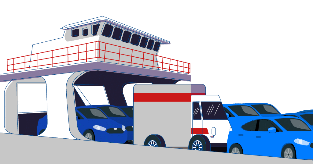 U-Haul truck on a crowded ferry during a long ride to Newfoundland.